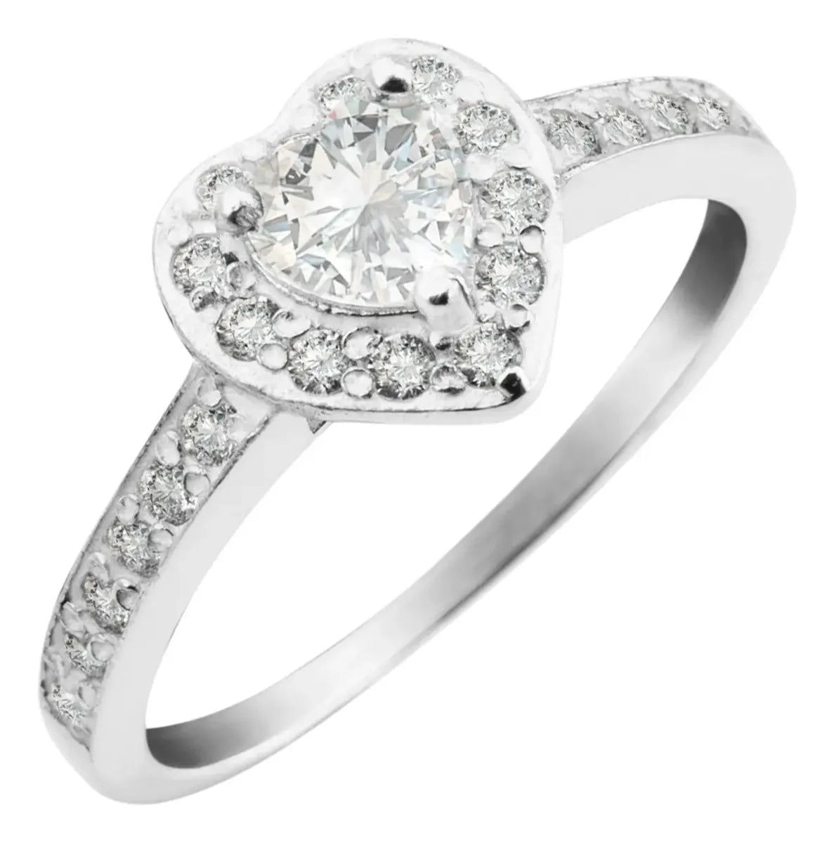 Anillo Solitario de Corazón con Piedra