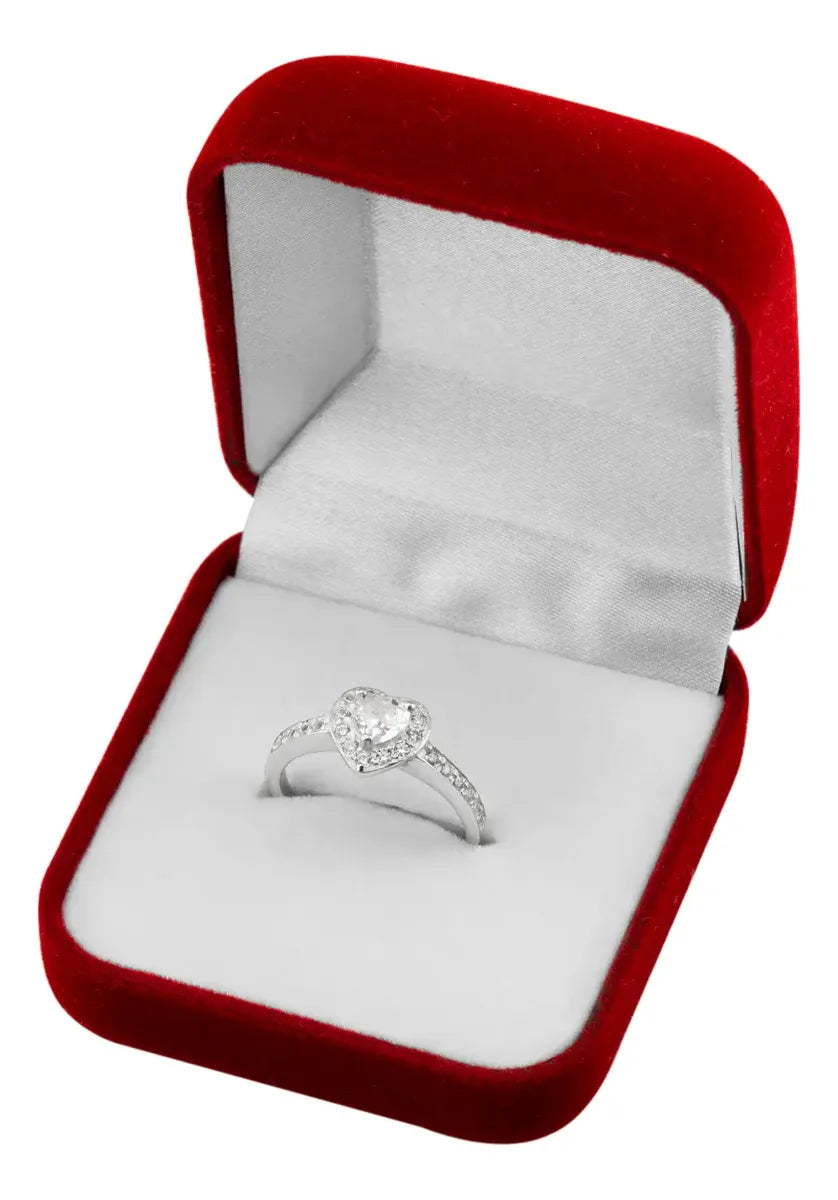 Anillo Solitario de Corazón con Piedra