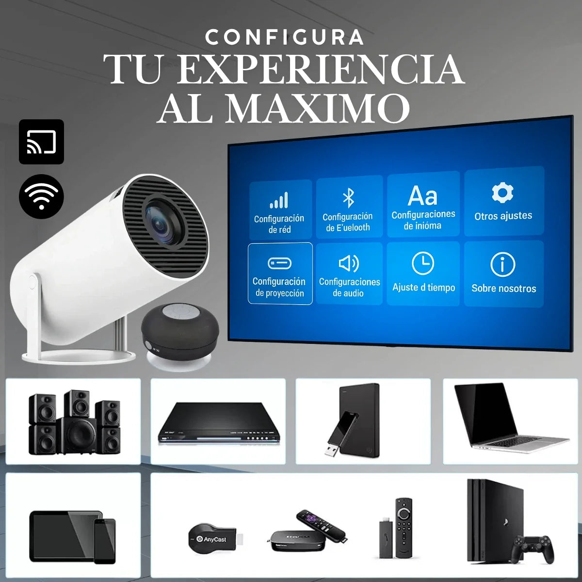 PROYECTOR SMART PRO + PARLANTE PORTATIL