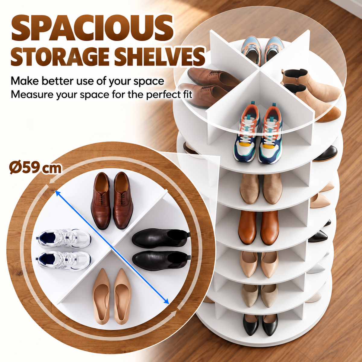 Premium 360° Rotating Storage Tower – More Space, Less Clutter