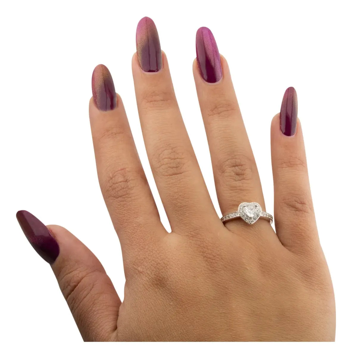 Anillo Solitario de Corazón con Piedra